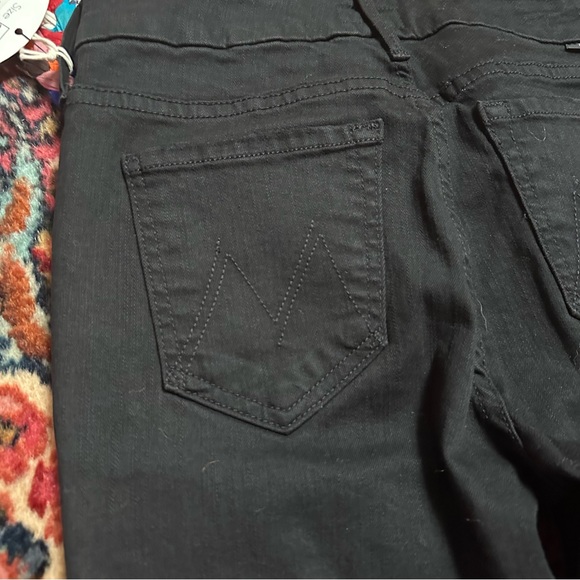 NWT Mother The Looker Ankle Fray in color guilty as sin distressed black jean 24 - Picture 8 of 13